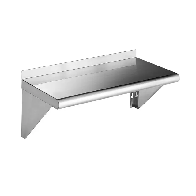 NSF Stainless Steel Shelf 12 X 24 Inches, 230 Lb, Commercial Wall Mount Floating