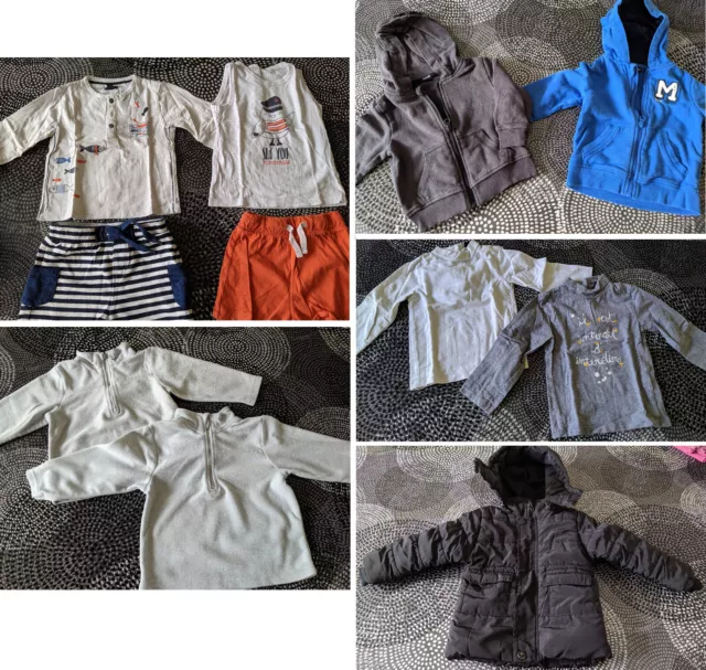 Gros Lot de vêtements garçon 24 mois / 2 ans veste chemise manteau pull ensemble