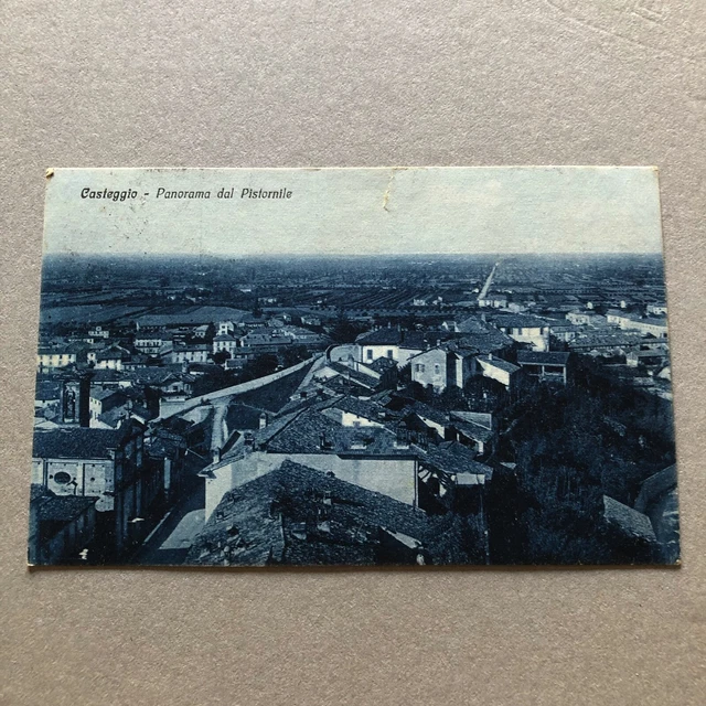 B) Cartolina formato piccolo Casteggio Pavia panorama annullo ambulante 1926