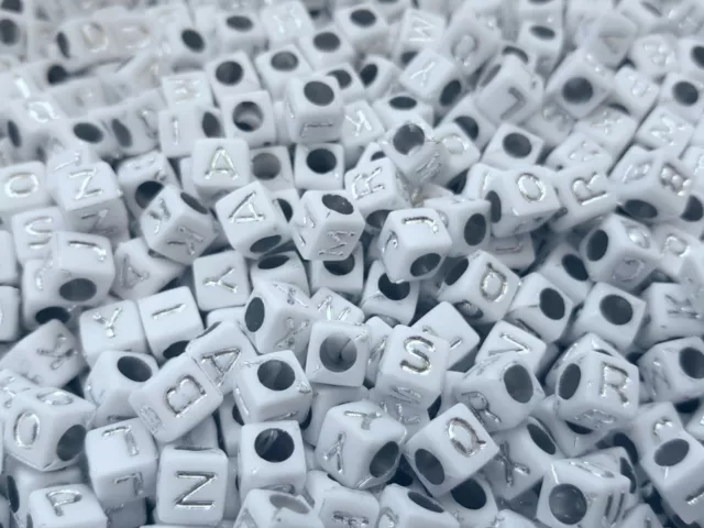 50 Letter Beads Alphabet Beads Matte Black Cube Bulk Beads Wholesale 6mm  Bulk