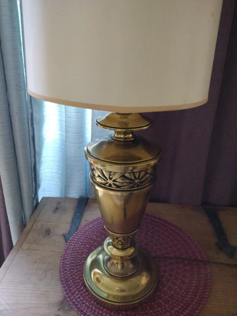 1990s STIFFEL SOLID BRASS DESK/TABLE LAMP ! 27 LBS! ANTIQUE FINISH CLASSIC STYLE