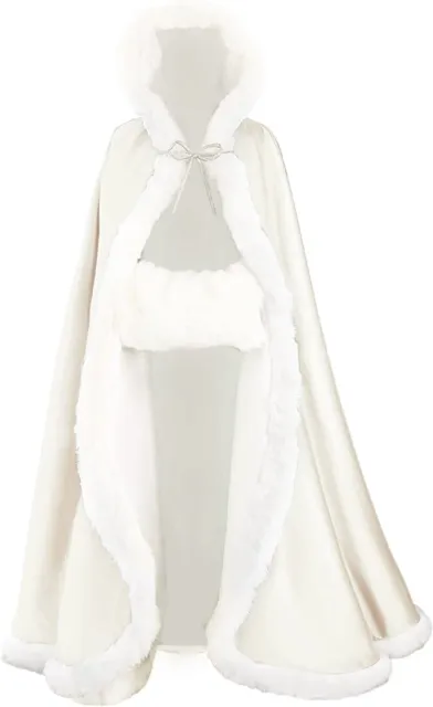 Mantello con cappuccio Beautelicate mantello da sposa mantello con cappuccio donna pelliccia sintetica cappotto poncho