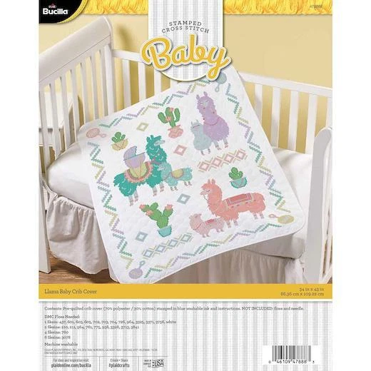 Bucilla vorgesteppt gestempelt Kreuzstich Krippe Abdeckung Kit - Llama Baby
