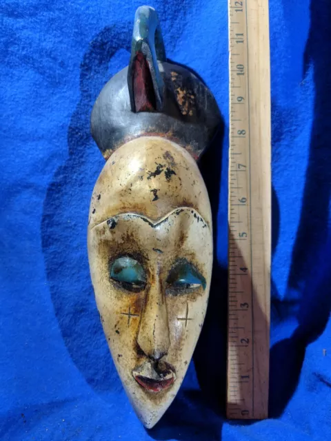 Guro Yaure Portrait Mask with Great Colors — Authentic Carved African Wood Art