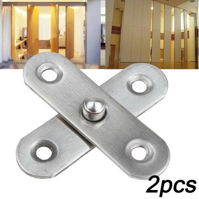 Tout Neuf Maison Rotatif Charnière Pivot Réparation Argent Acier Inoxydable Tons