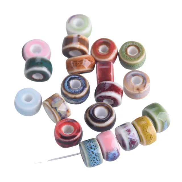 10stk 10mm Rondelle Zylinder Handgefertigt Enamal Keramik Porzellan Perlen