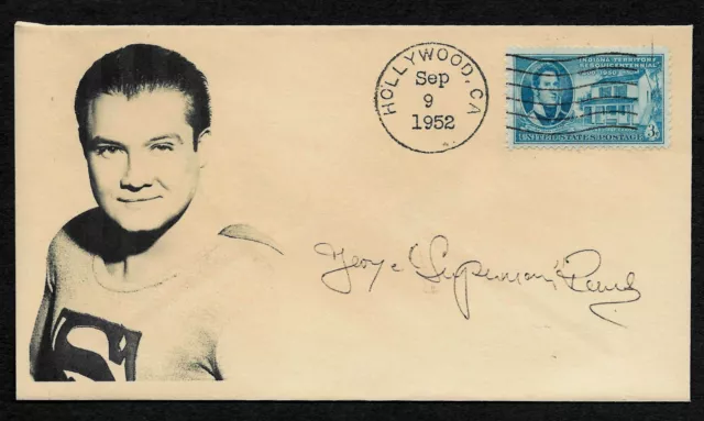 Superman George Reeves  Featured on Ltd Edition Collector's Envelope Repr OP1233