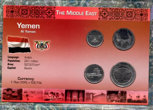 Littleton World Coin Set Yemen UNC 20 Rials 2006 10 Rials 2009 5 R 2004 1 R 1993