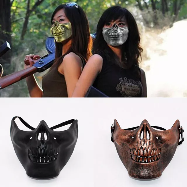 Halloween Party Half Face Mask Airsoft Skull Mask Motorcycle A+ Skeleton Costume