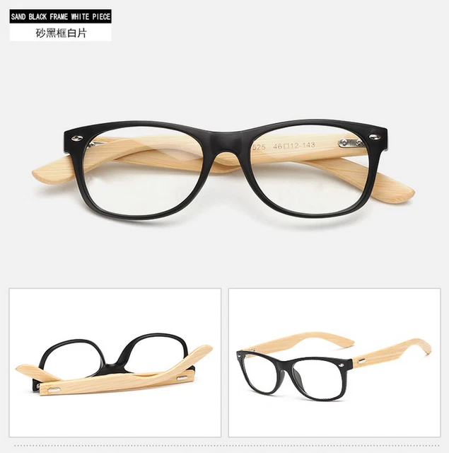 Handmade Unisex Square Optical Glasses Bamboo Wood Temple Myopia Glasses Frame