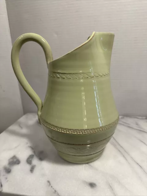 New Vietri Bellezza Celadon Green  40 Oz Pitcher Jug Jar Lovely!