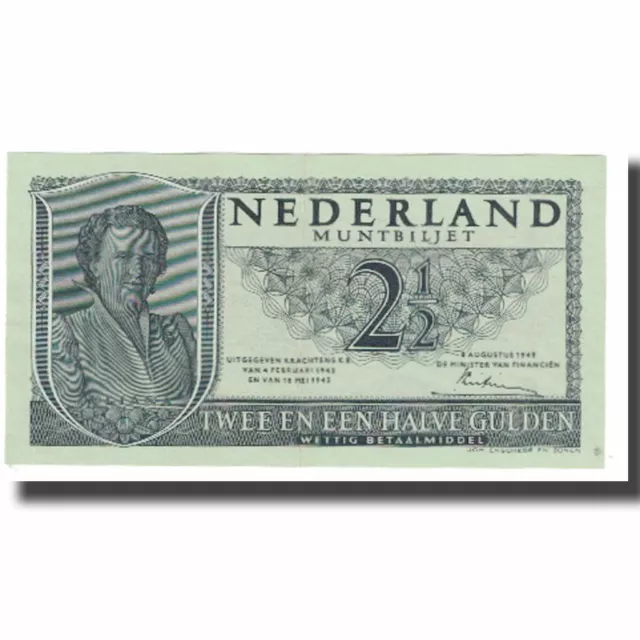 [#173037] Banknote, Netherlands, 2 1/2 Gulden, 1949, 1949-08-08, KM:73, UNC