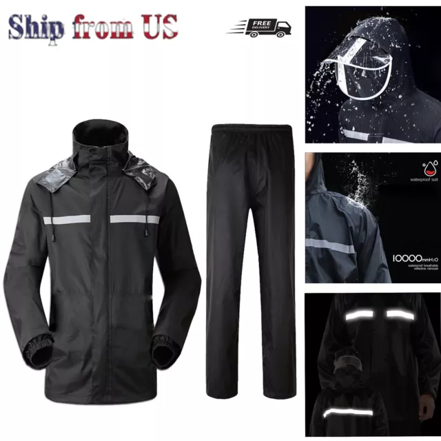 Rain Suits for Men Waterproof Heavy Duty Foul Weather One Colors , Four Sizes