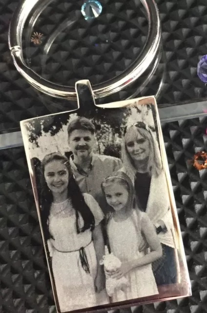 Personalised Engraved Photo & Text Keyring |Family| FATHERS DAY GIFT , Grandad