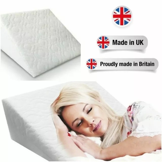 Reclining Quilted Orthopedic Foam Bed Wedge Back Support Pillow Aid Reliever UK