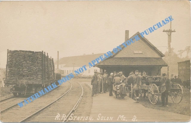 MEC Maine Central Railroad Somerset RR Solon ME postally unused AZO RPPC