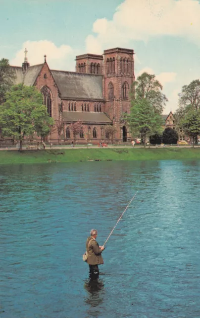 Vintage Postcard - Cathedral & River Ness, Inverness, Scotland - c1984