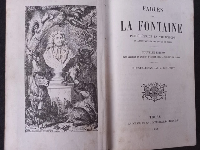 LES FABLES DE la Fontaine illustrations de Karl GIRARDET 1957 Tours