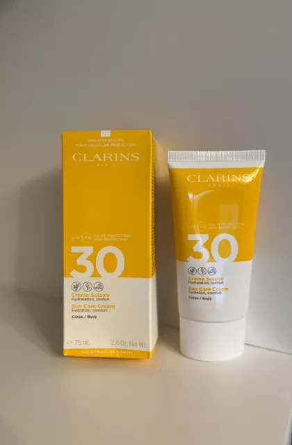 Clarins Sun Care Cream SPF 30 UVA Body Lotion 75ml ✈️🌞🏖️ Sealed Sun Lotion