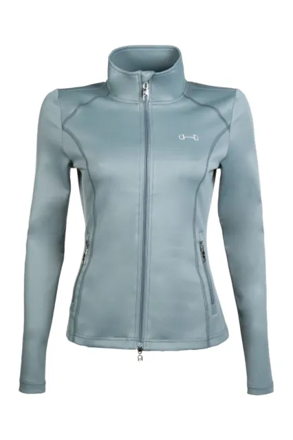 Hkm Ladies Riding Jacket - Monaco Sage  -Zip Up  Stretch Fabric   - Rrp £48.95