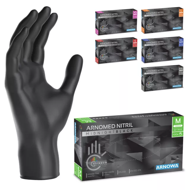 100-2000 ARNOMED Einmalhandschuhe Schwarz Latexhandschuhe Handschuhe Nitril S-XL