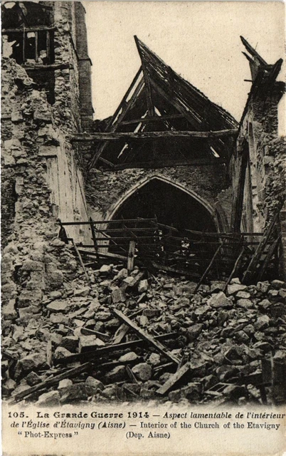 CPA AK Militaire Aspect lamentable de l'Inetieur de l'Église (362125)