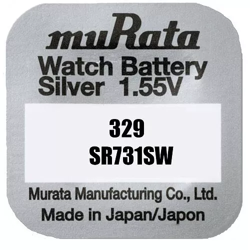 1 x Murata eh. Sony 329 SR731SW Uhren Batterie Knopfzelle Silberoxid 1,55V **