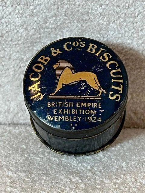 Vintage Jacob & Co. Biscuits Tin 1924 British Empire Exhibition Wembley