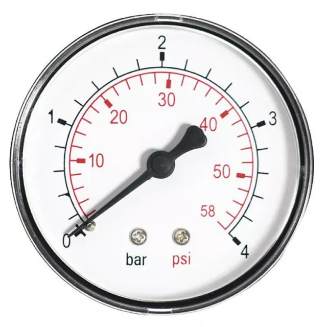 60mm 1,6-10 BAR Pressure Gauge water 1/4" BSP Side/Rear Entry Manometer 2