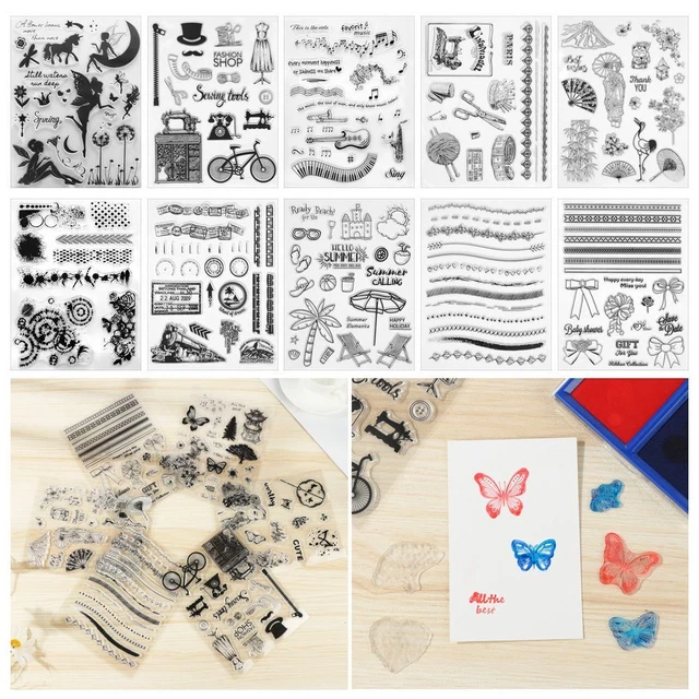 Transparent Gummis tempel Sammelalbum-Dekoration Blumen stempel Blume & Pflanze