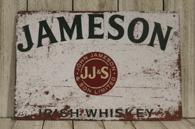 Jameson Irish Whiskey Tin Metal Poster Sign Whisky Bar Man Cave Rustic Style XZ
