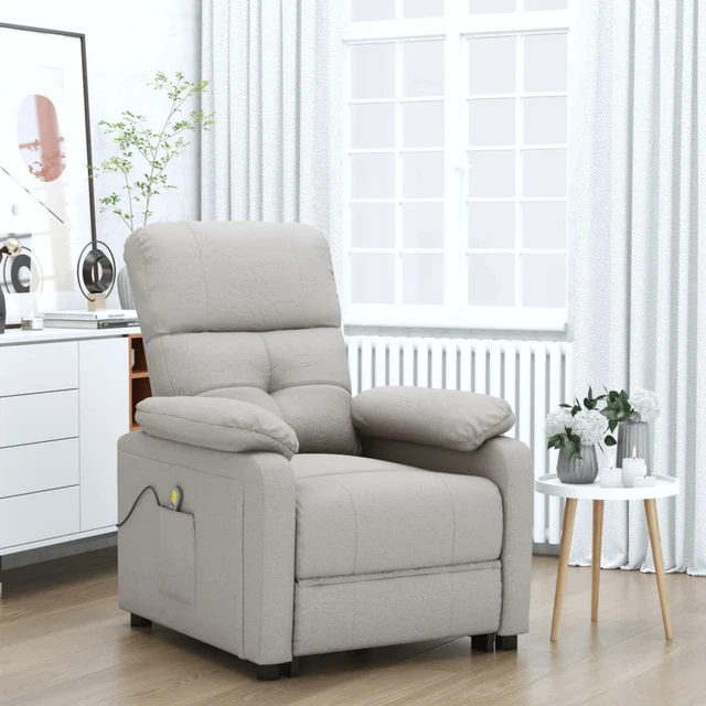 Massagesessel Taupe Stoff F9T2