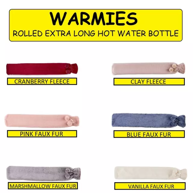 Warm Rolled Extra-Long Hot Water Bottle Comfort Winter Cuddling Bottle
