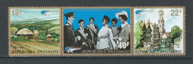 Rwanda Africa Belgium Colonies Mnh Commemorative Strip Of Stamps Lot (Rwan 442)