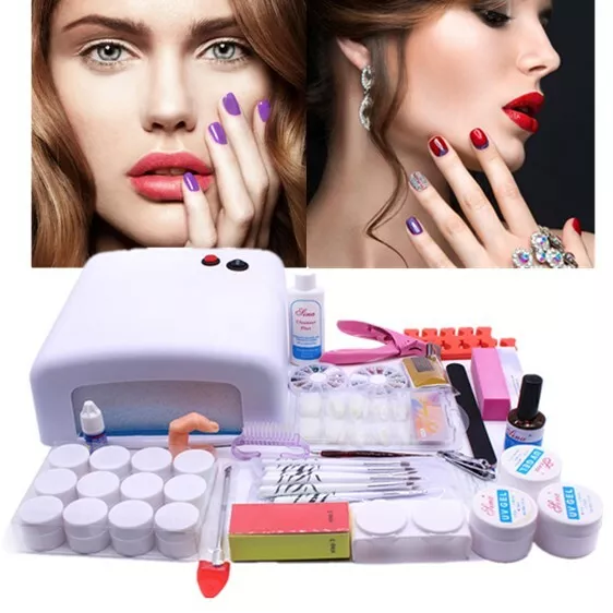 UV Gel Nagel Starter Set Nagelset Mit Nailart LED Lampe  UV Gel Starterset DHL