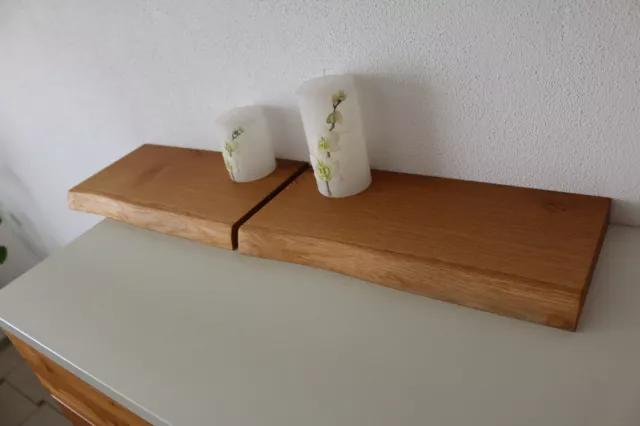 2 uds tablero de pared de roble salvaje tablero de madera maciza estante tablero de estantería borde de árbol!