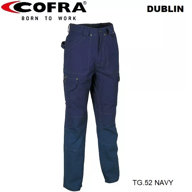 Cofra Dublin Pantalone Da Lavoro Nero Tg.52 100 % Cotone Canvas  V052001