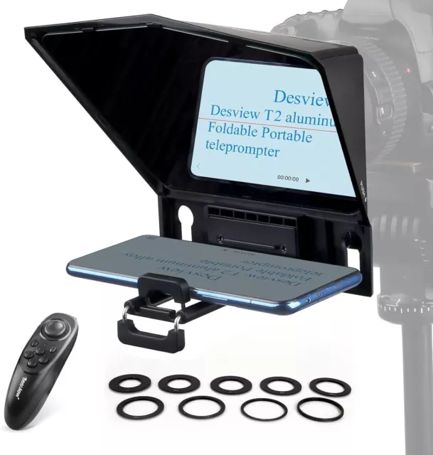 Destview T2 Teleprompter Kit, Remote + APP Control, Teleprompter for Smartphones