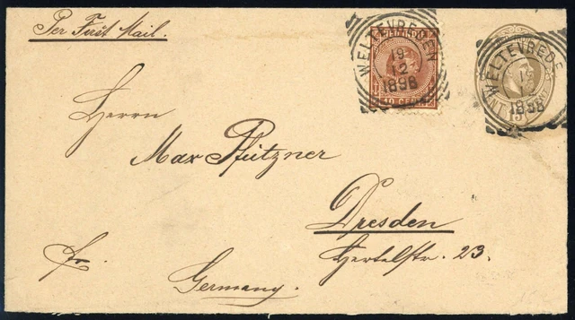 1887, Niederländisch Indien, U 8 u.a., Brief - 2804994