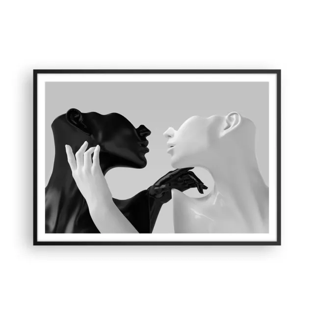 Wandbilder 100x70cm Poster Schwarz Weiß Statue Wandposter Bilder Art Wanddeko