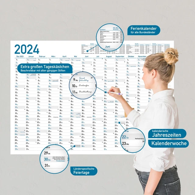 XXL WANDKALENDER WAND Jahreskalender Jahresplaner Wandplaner groß gross