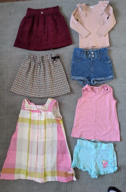 Pacchetto pantaloncini abito ragazza 2-3 anni vestiti gonna