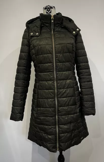 JOULES WOMENS ELODIE Navy Blue Long Padded Quilted Lightweight