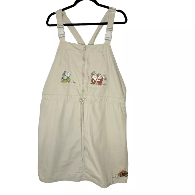 Disney Catalog Vintage Snow White Dwarfs Khaki Overall Dress XL