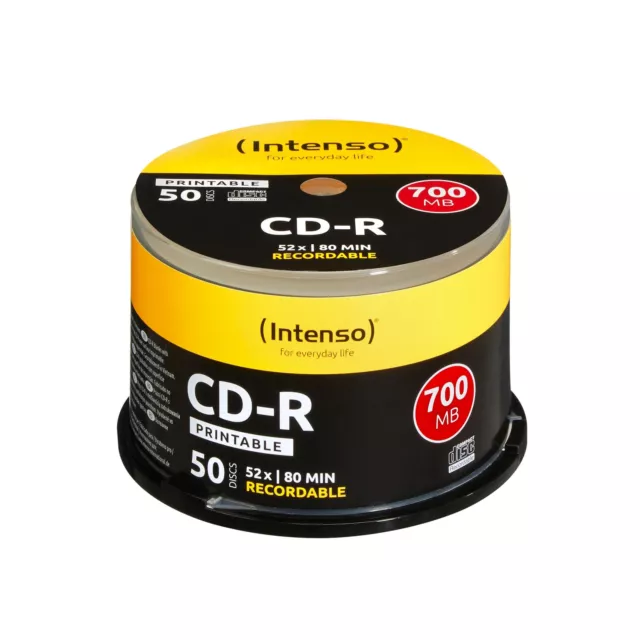 Intenso Cd-R 700Mb 12x Printable Spinner 50 Pezzi 1801125-Intenso