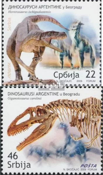 Serbia 328-329 (completa edizione) MNH 2009 Dinosauri fuori Argentina