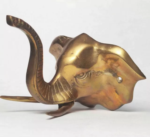 Brass Elephant Trunk Up Coat Hat Towel Hanger Hook