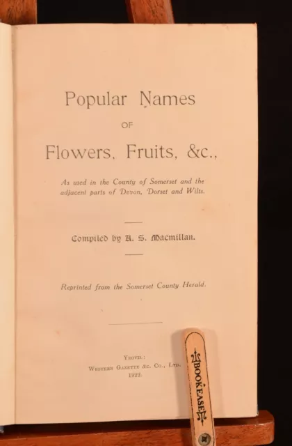 1922 Popular Names of Flowers, Fruits Southern England A. S. Macmillan 3