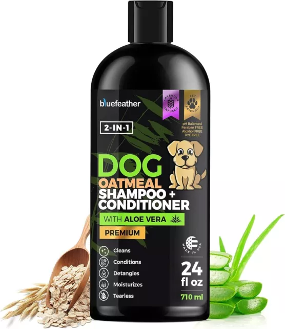 Lavender Oatmeal 2 in 1 Dog Shampoo and Conditioner For Pet Puppy or Cat 24 Oz