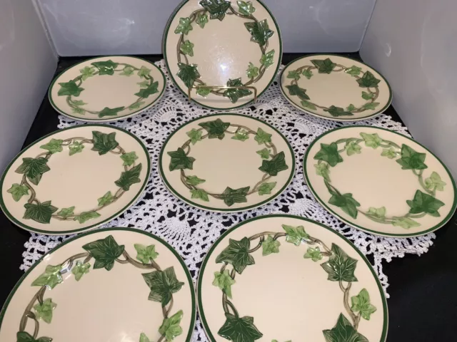 Franciscan Ivy Bread & Butter Plates USA Made Earthenware Lot Of 8